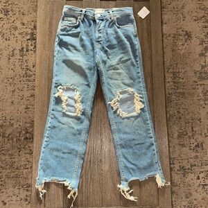 We the Free Maggie Mid Rise Straight Leg Aged to Perfection